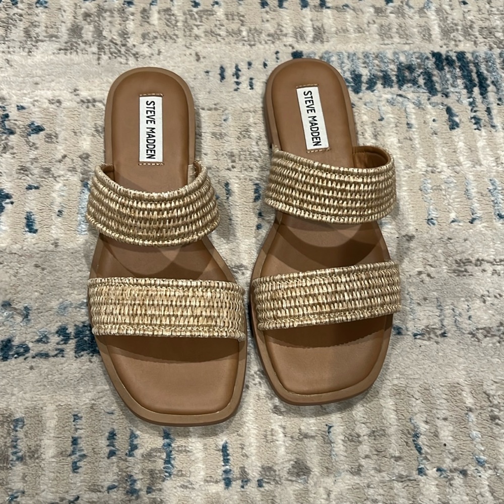 Steve Madden Flat Neutral Braided Sandals
